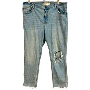 Abercrombie and Fitch Skinny High Rise Distressed Jeans Size 18